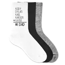 #1 Dad Math Equation Custom Socks with Children's Names