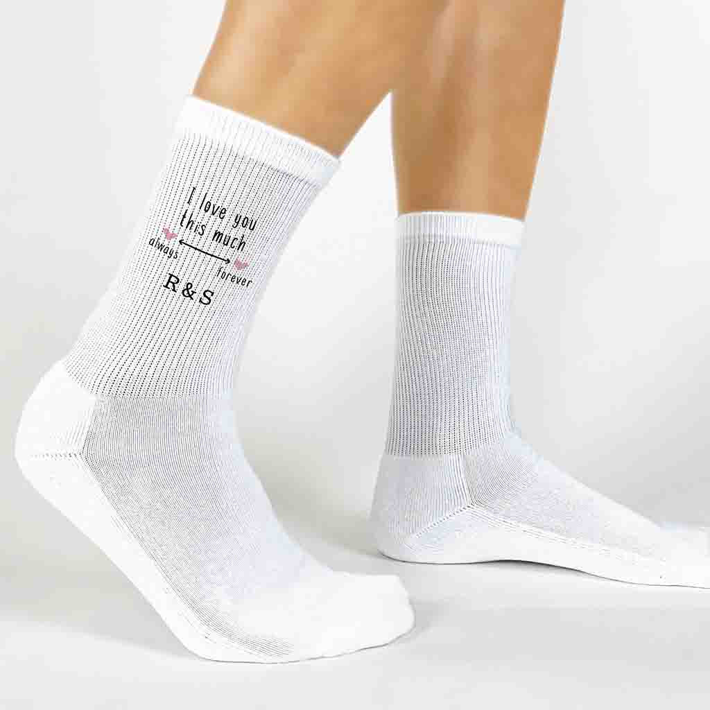 2 Year Anniversary Gift for Wife, Personalized Cotton Socks