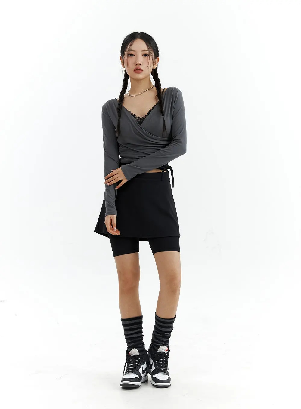 Basic Layered Leggings Shorts CJ424