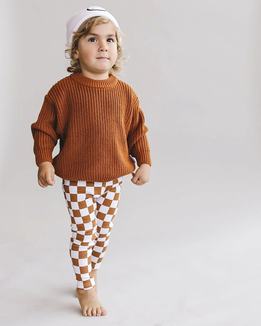 Checkered Leggings | Copper