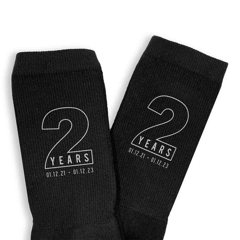 Custom Printed Socks for a 2 Year Anniversary Husband Gift