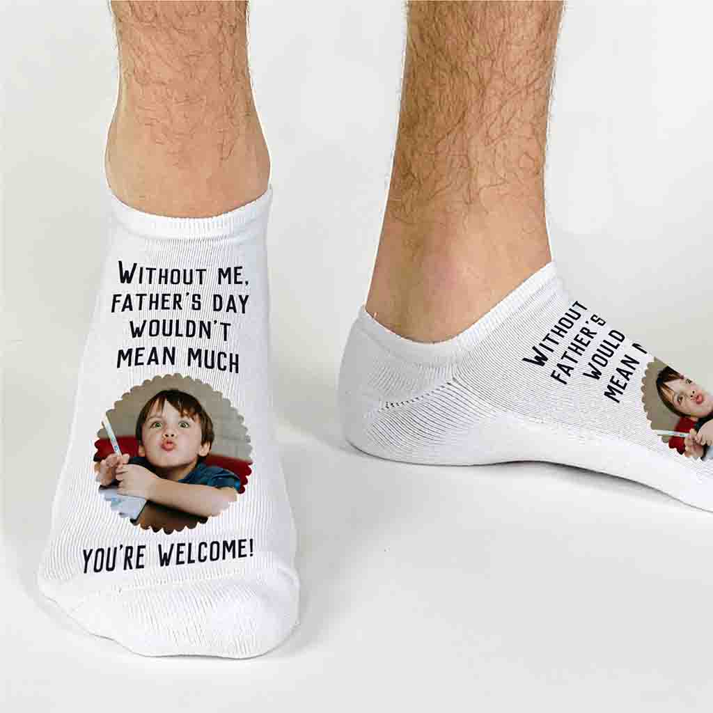 Customized No Show Photo Socks for Father’s Day Gift