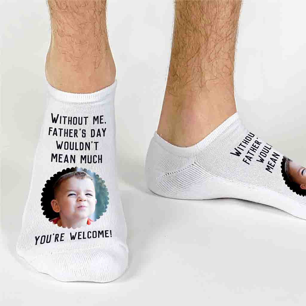 Customized No Show Photo Socks for Father’s Day Gift