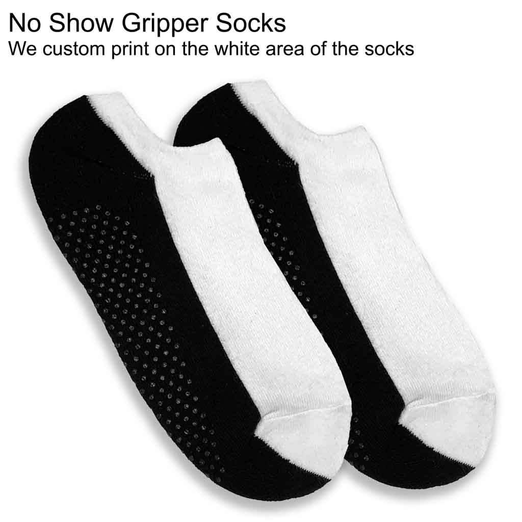 Design Your Own Custom Printed No Show Gripper Socks - Large