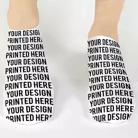 Design Your Own FULL PRINT No-Show Socks - Medium