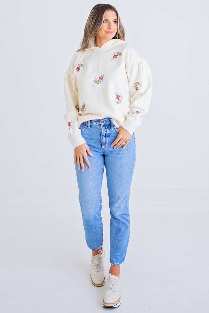 Floral Novelty Sweater Hoodie