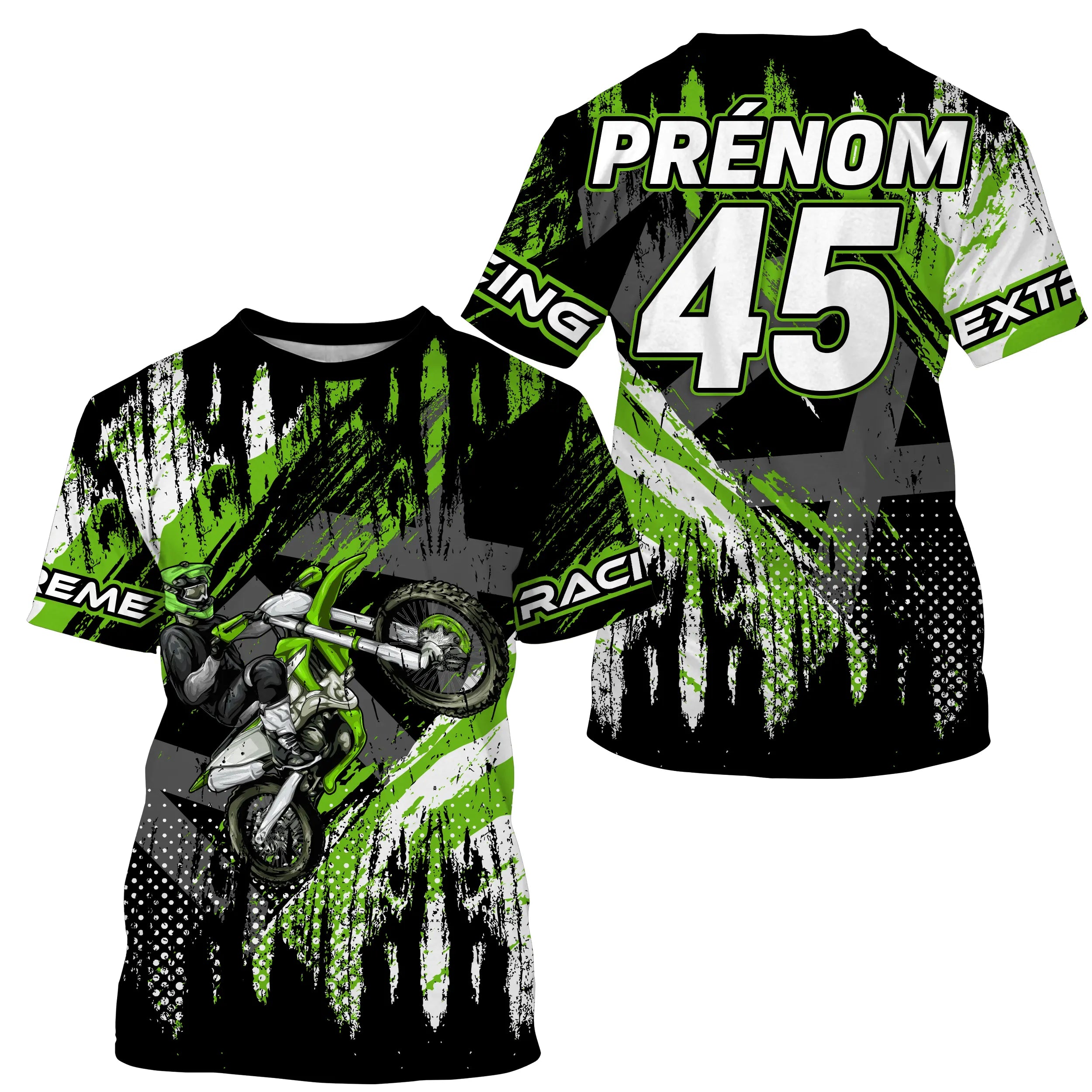 Maillot Cross Personnalisé Protection UV, Cadeau Original Pilote MX, T-shirt Moto Extreme Racing - CT21122205