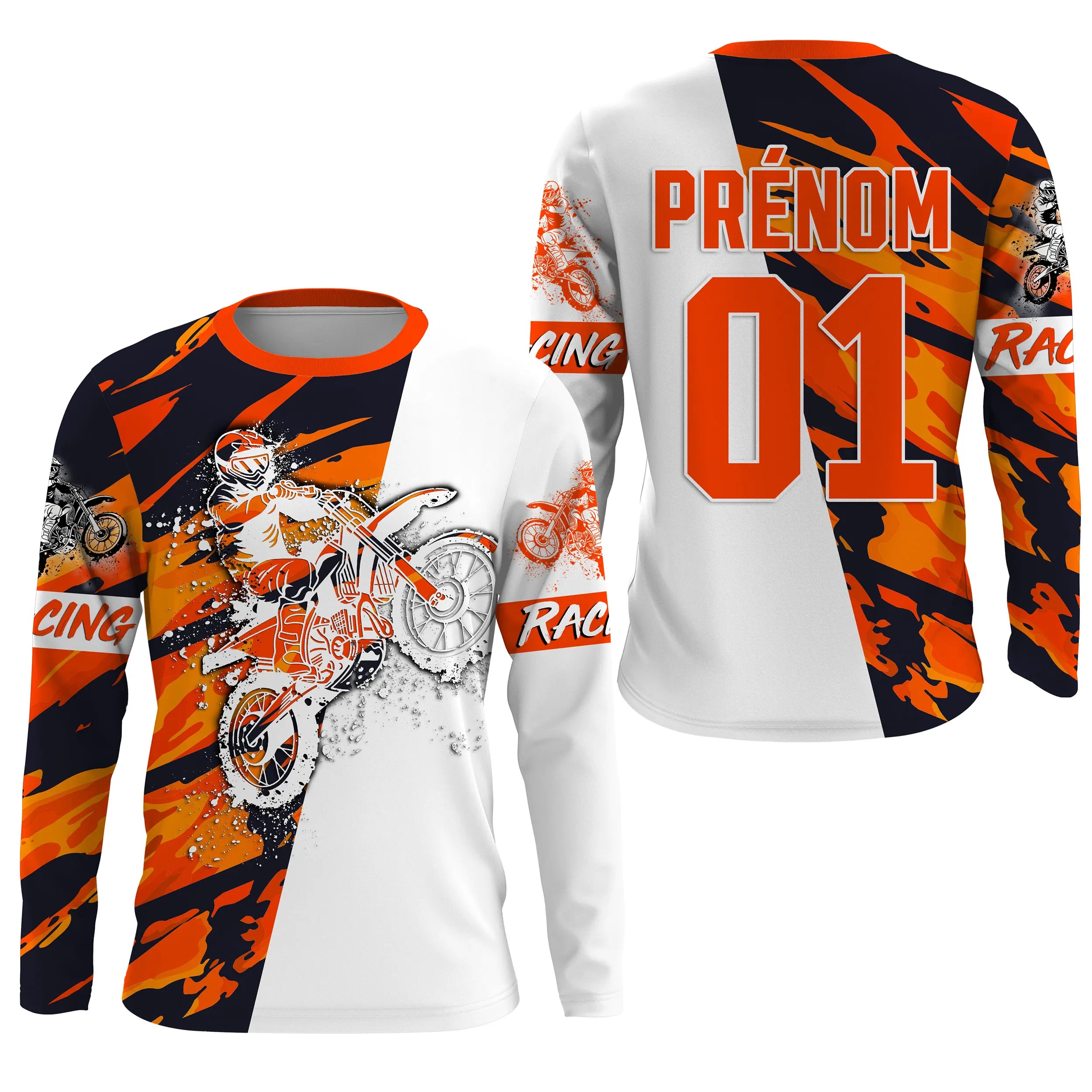 Maillot Cross Personnalisé Protection UV, Cadeau Original Pilote MX, T-shirt Moto Racing - CT21122206