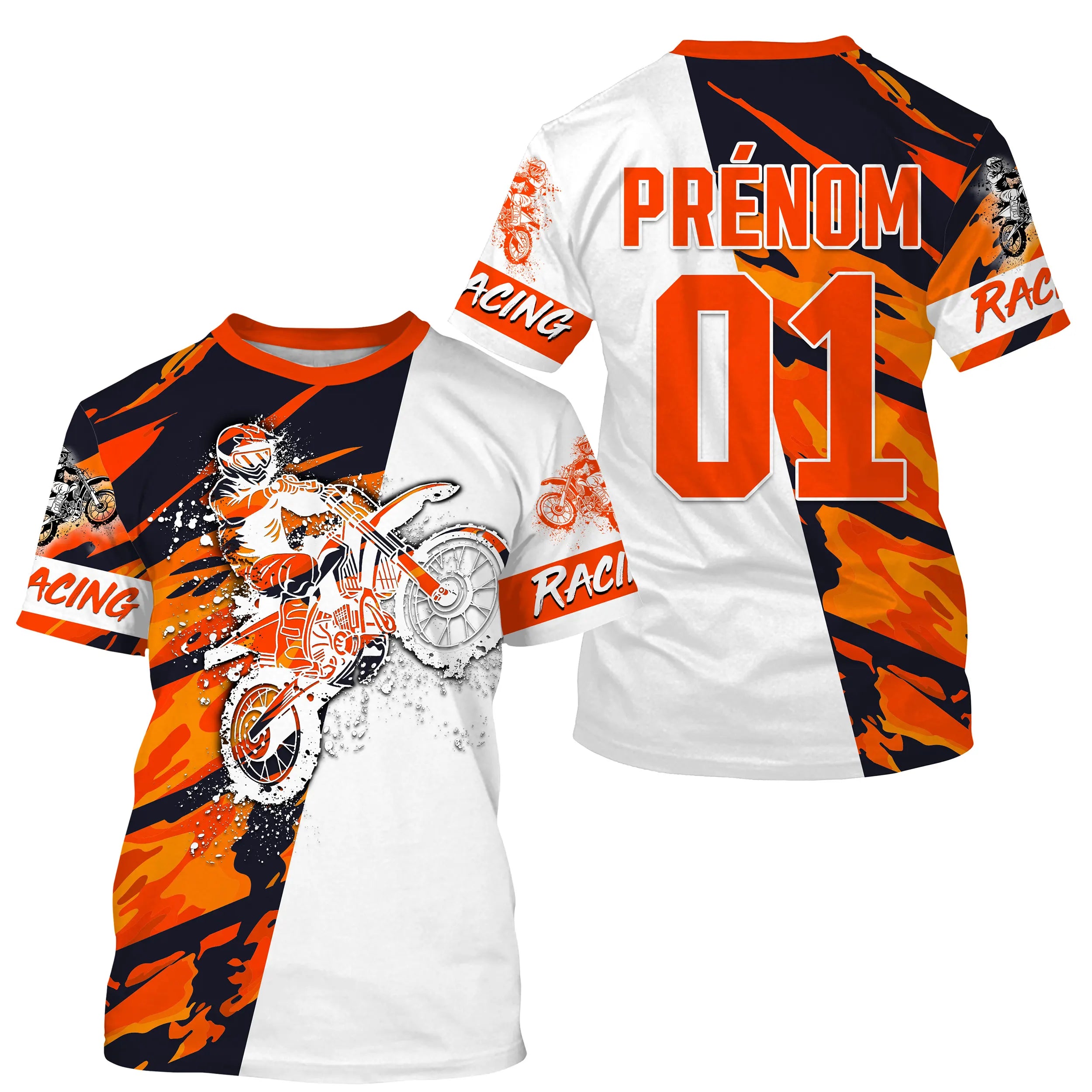 Maillot Cross Personnalisé Protection UV, Cadeau Original Pilote MX, T-shirt Moto Racing - CT21122206