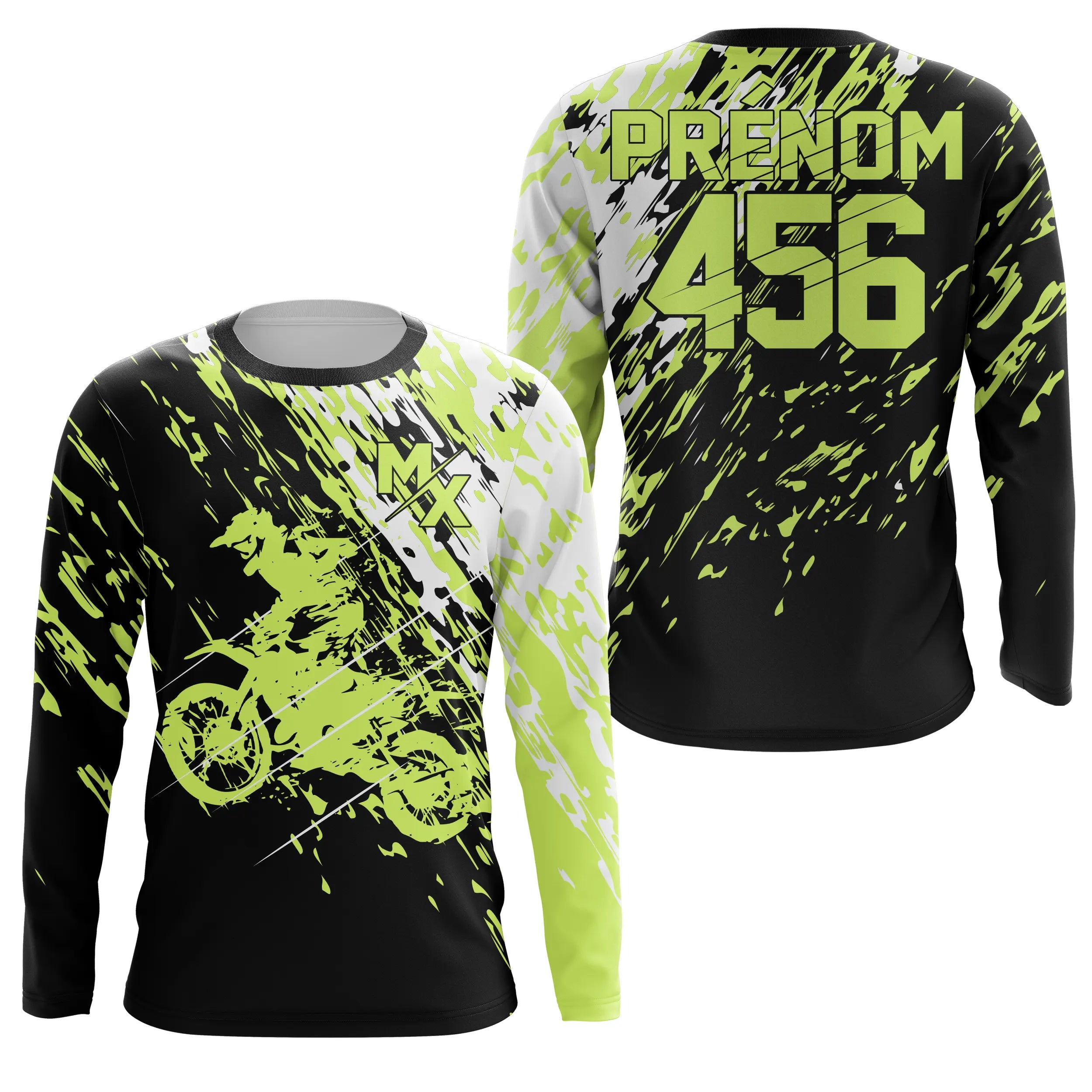 Maillot Cross Protection UV Vert, Cadeau Personnalisé Pilote Moto Cross, T-shirt MX Racing - CT20122231