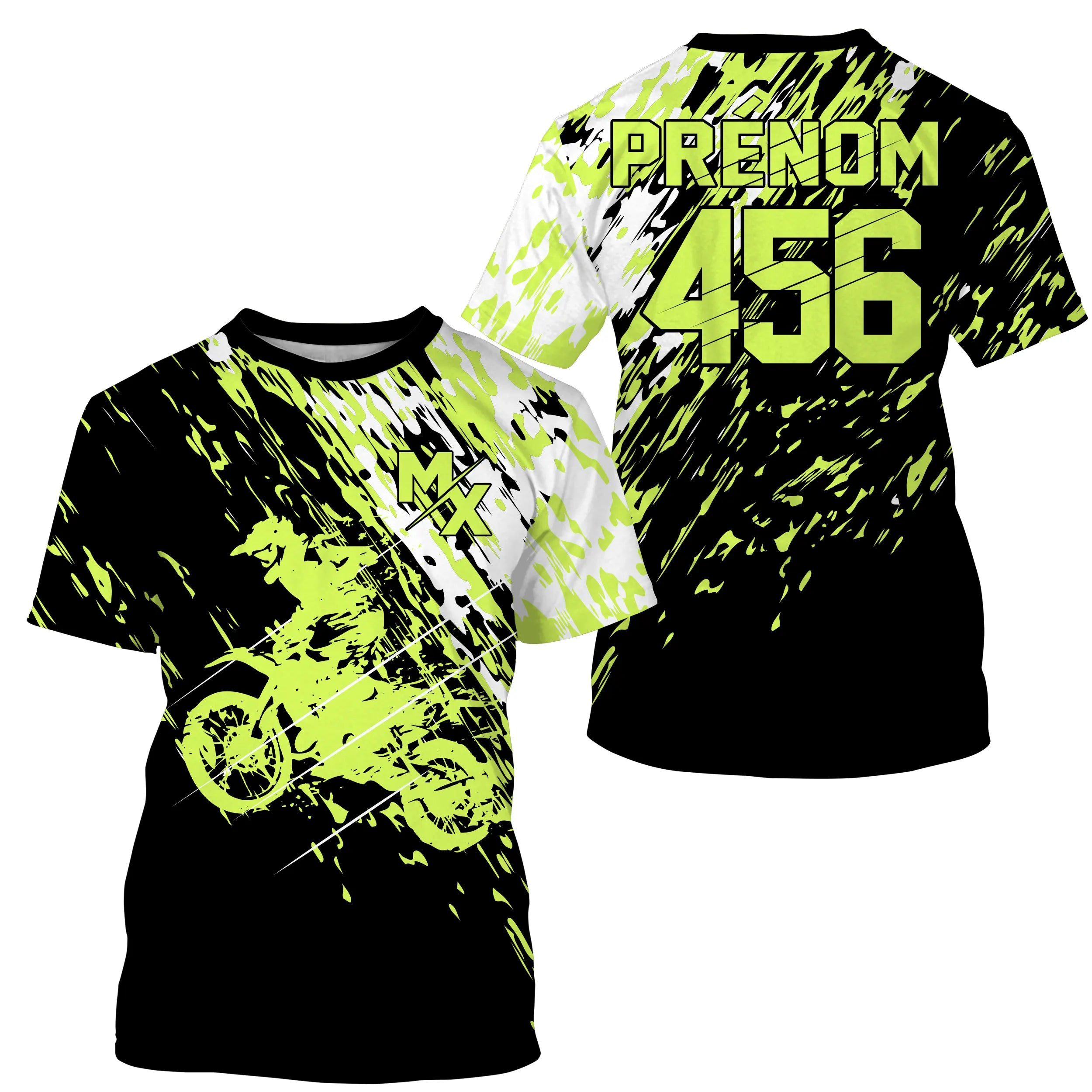 Maillot Cross Protection UV Vert, Cadeau Personnalisé Pilote Moto Cross, T-shirt MX Racing - CT20122231