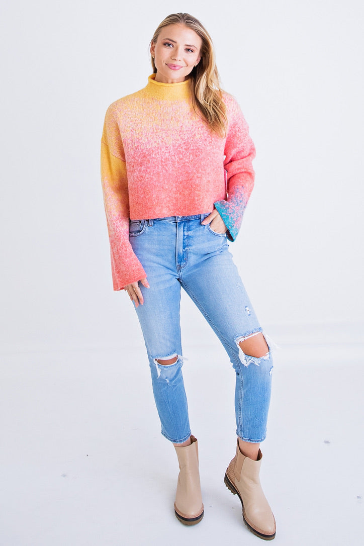 Mix Yarn Mock Sweater