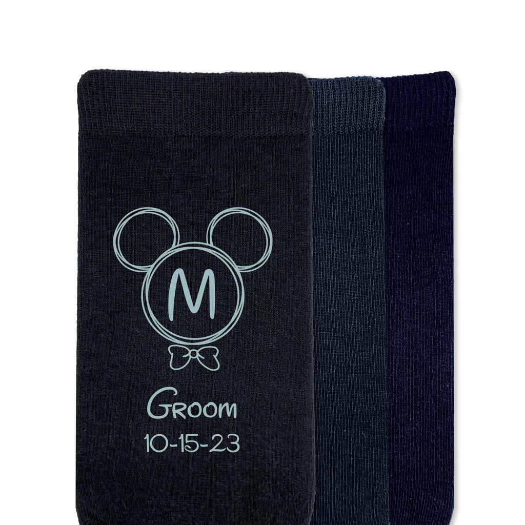 Monogrammed Disney Inspired Wedding Party Socks