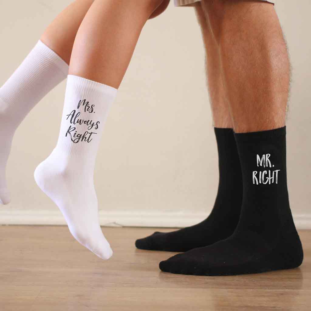 Mr. Right and Mrs. Always Right - Personalized Socks