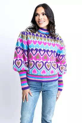 Multi Heart Novelty Sweater