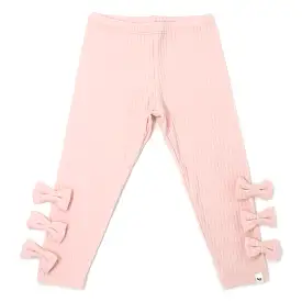 oh baby! Bow Leggings Wide Rib - Pale Pink