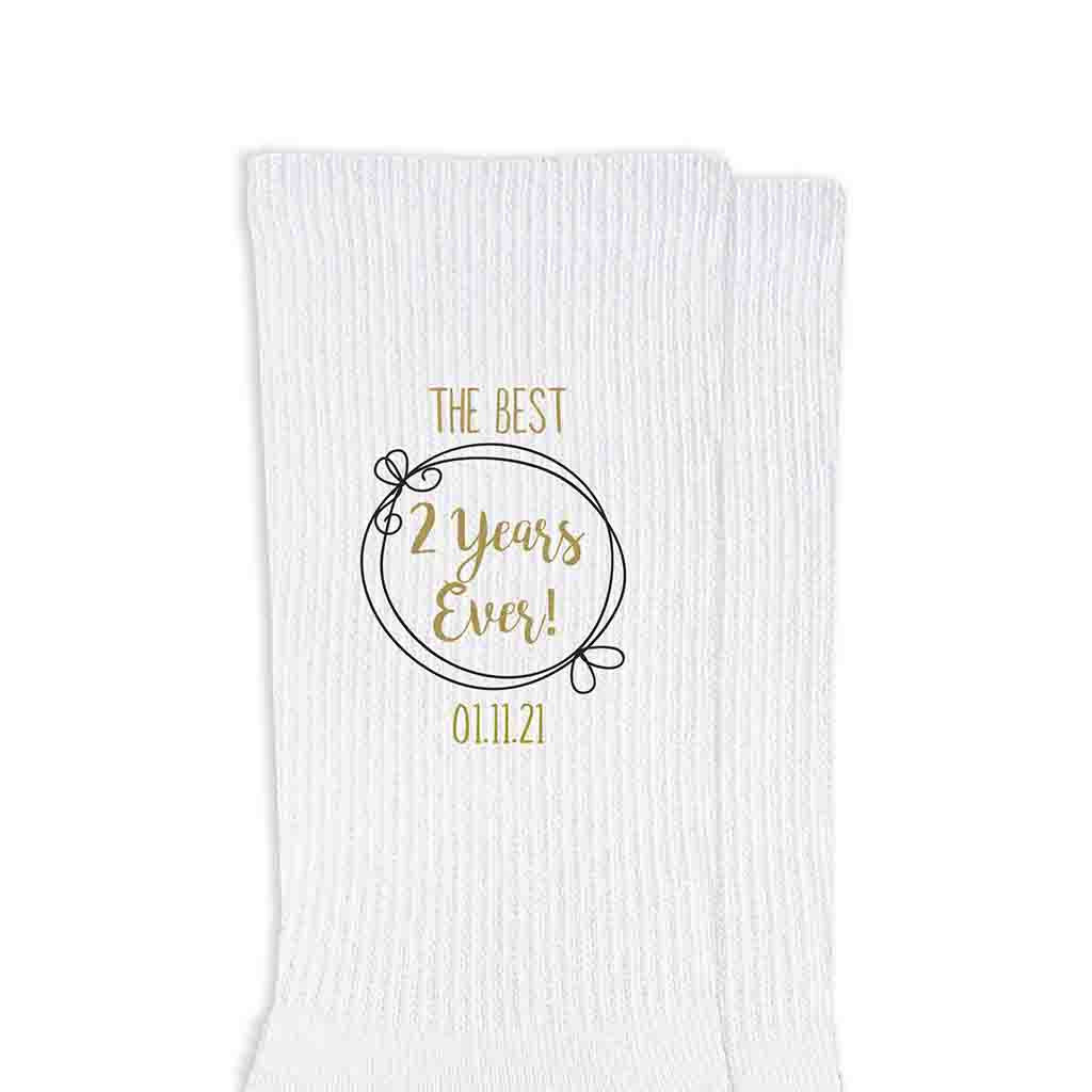 Personalized Cotton Socks for 2nd Anniversary Gift for Wife