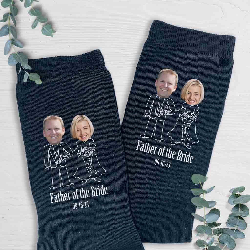 Personalized Father Of The Bride Socks with Photos