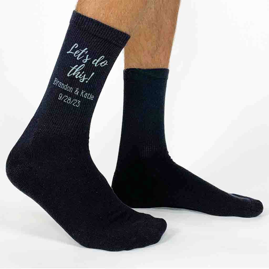 Personalized Groom Wedding Day Socks - Let's Do This