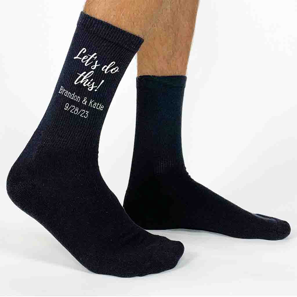 Personalized Groom Wedding Day Socks - Let's Do This!