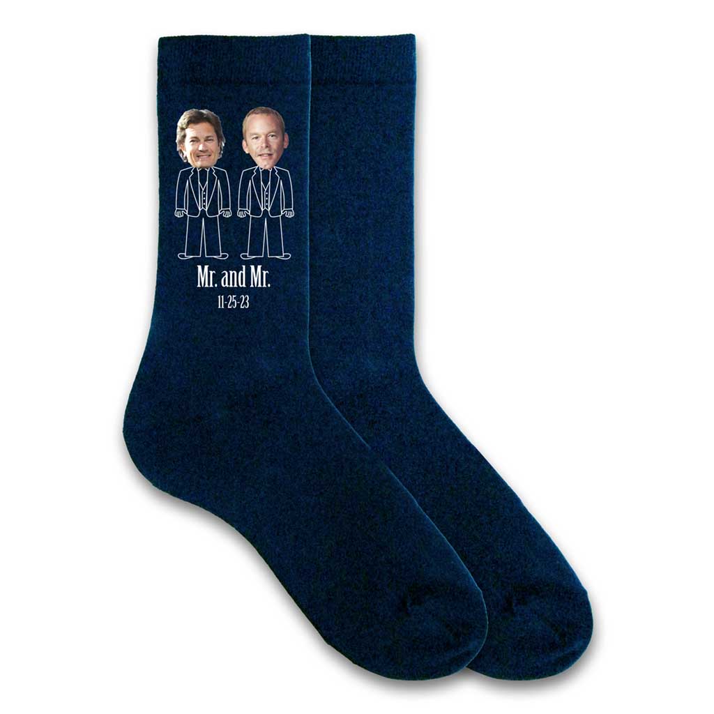 Personalized Mr. & Mr. Wedding Socks with Photos