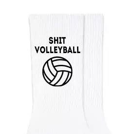 SHIT Volleyball Club White Crew Socks