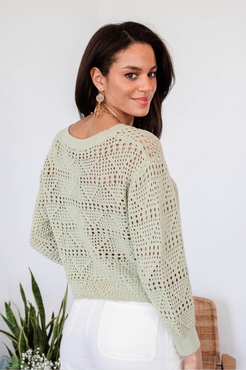 Slipped Away Lightweight Sweater in Sage