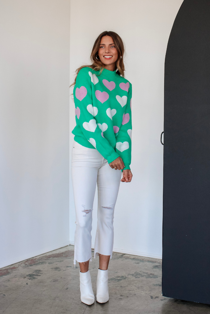 Stupid Cupid Sweater in Green