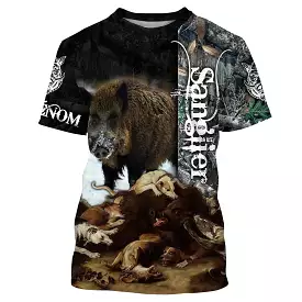 T-shirt Camouflage De Chasse, Chasse Aux Sangliers, Chasse à Courre, Chien De Chasse - CT05092227