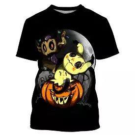 T-shirt Halloween Homme Femme, Citrouille Tête Halloween Horreur, Lune Noire - CT26082231