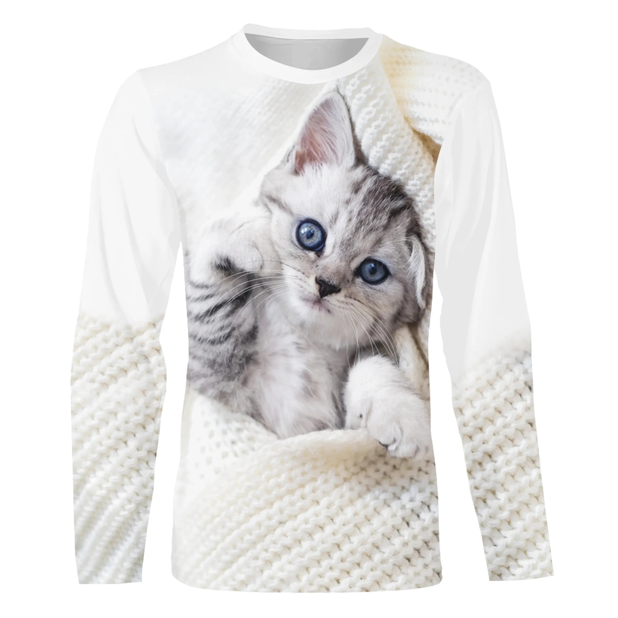 T-shirt Homme Femme Quotidien Plein Air Blanc Basique Motifs 3D Chat Mignon - CT16012312