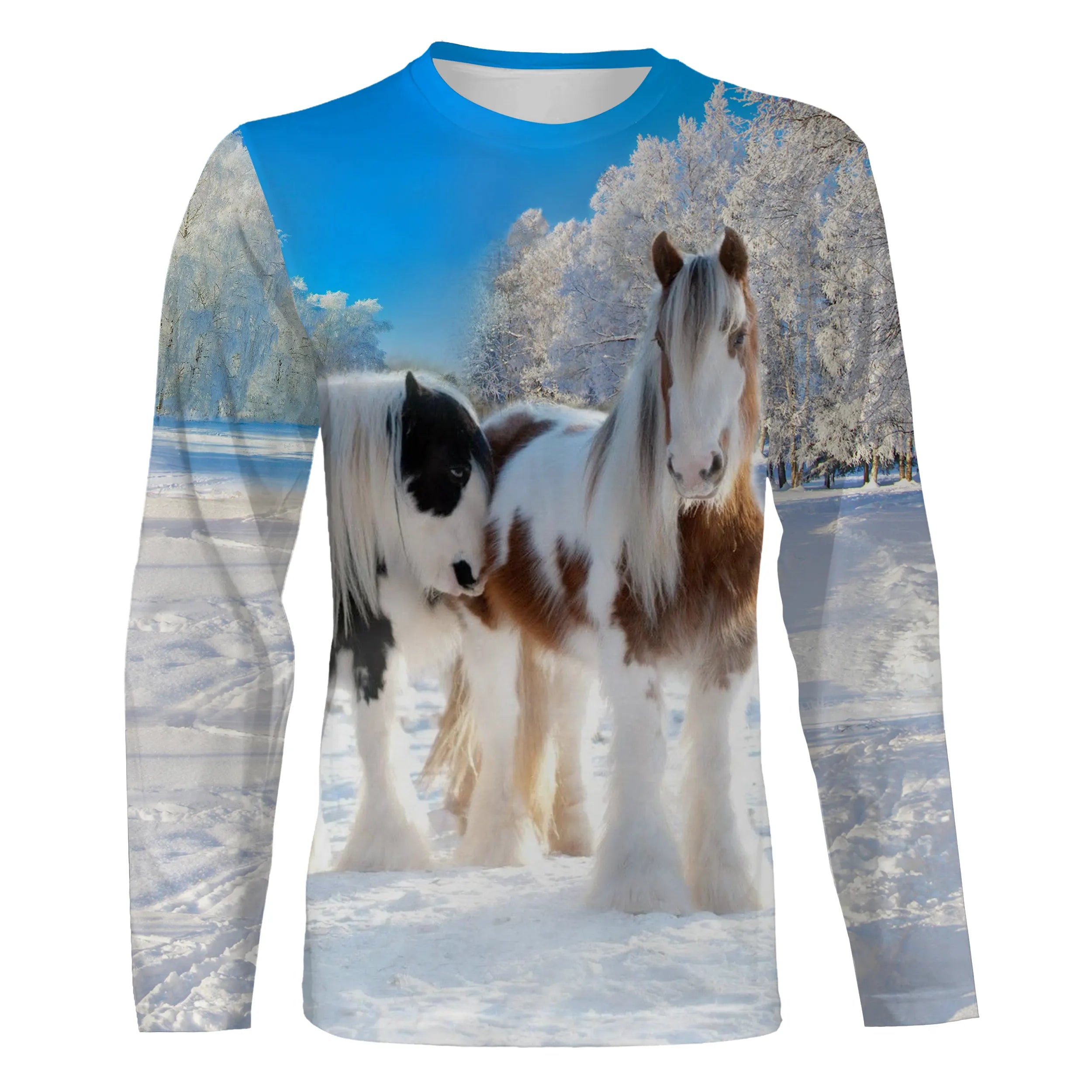 T-shirt quitation Homme Femme, Cadeau Original Fan des chevaux, Chaval Dans La Neige - CT24082222