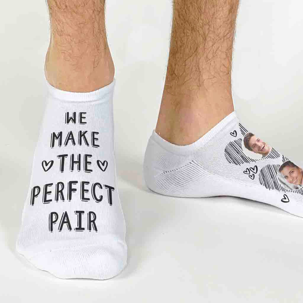 The Perfect Pair Personalized Photos No Show Socks