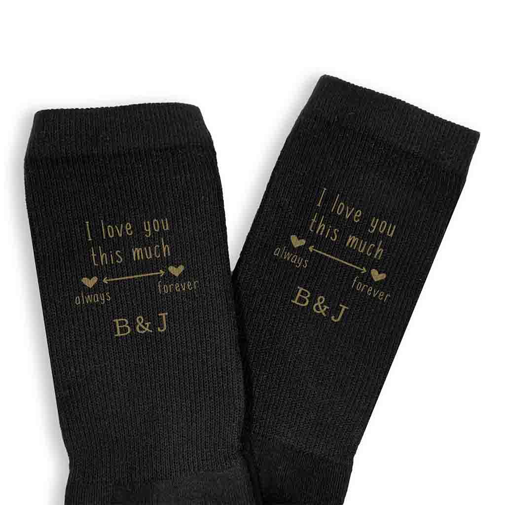 Two Year Anniversary Personalized Cotton Socks for Husband