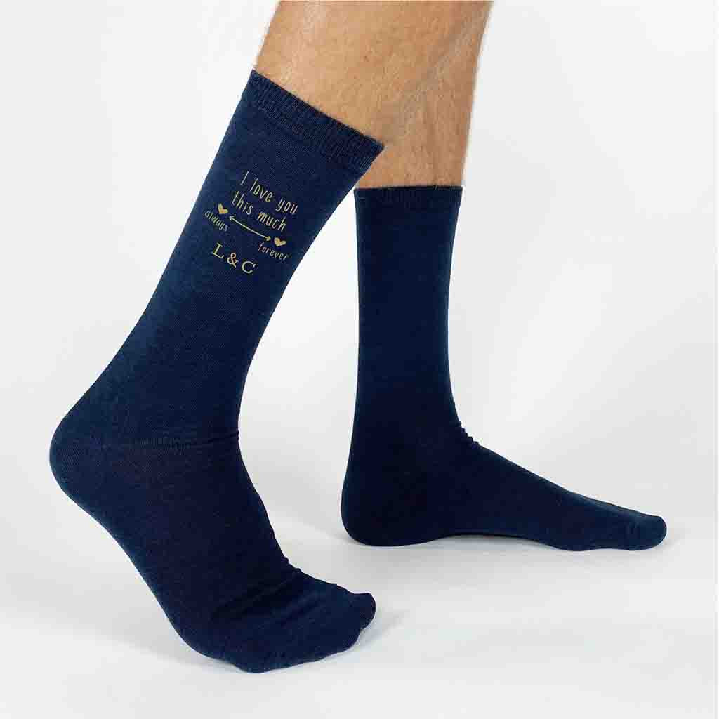 Two Year Anniversary Personalized Cotton Socks for Husband