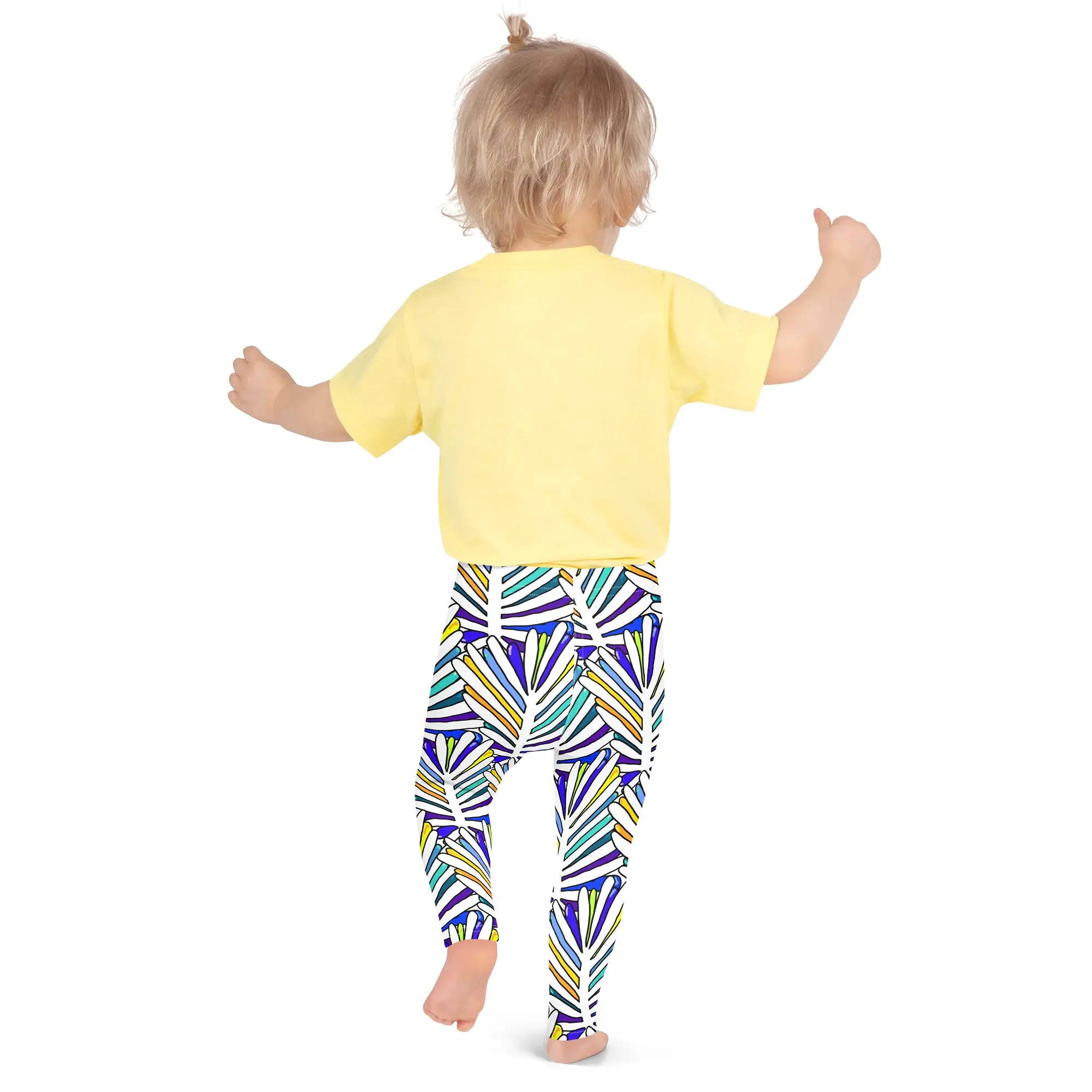 White Leaf All-Over Kid's Leggings